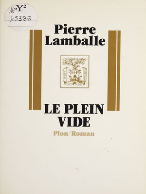cover image of Le Plein vide